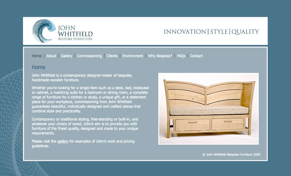 John Whitfield Furniture Screenshot