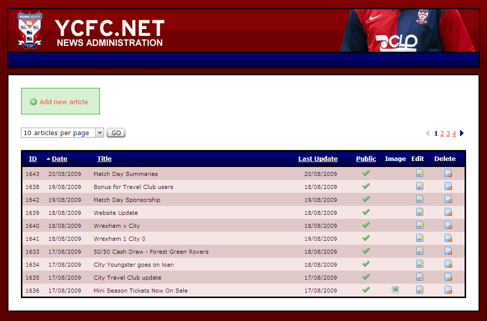 York City Football Club Screenshot