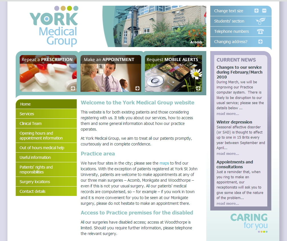 York Medical Group Screenshot